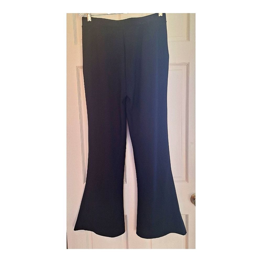 Wynne Layers Flare Jersey Knit Pant High Rise Pockets Stretch Pull On Black M - Picture 7 of 14